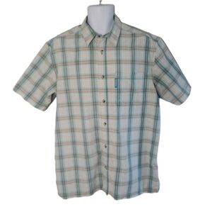 𝅺COLUMBIA Short Sleeve Fishing Outdoor Fall Walking Plaid Button Shirt -  Men's